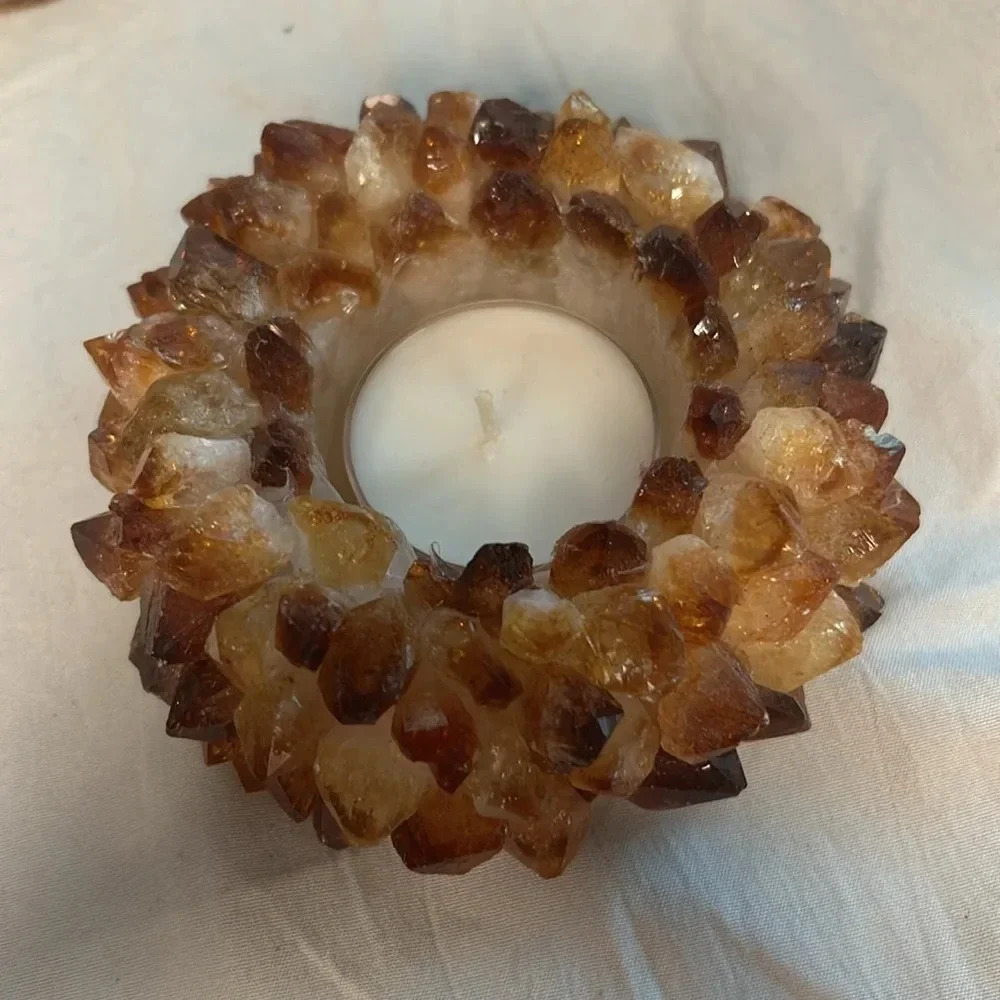 Citrine candleholder or sphere holder high quality crystals made in Brazil - Picture 3 of 7